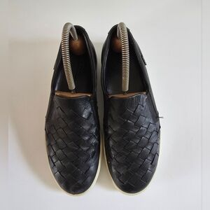 Ecco Soft 7 Women's Woven Black Leather Slip-On Size 38